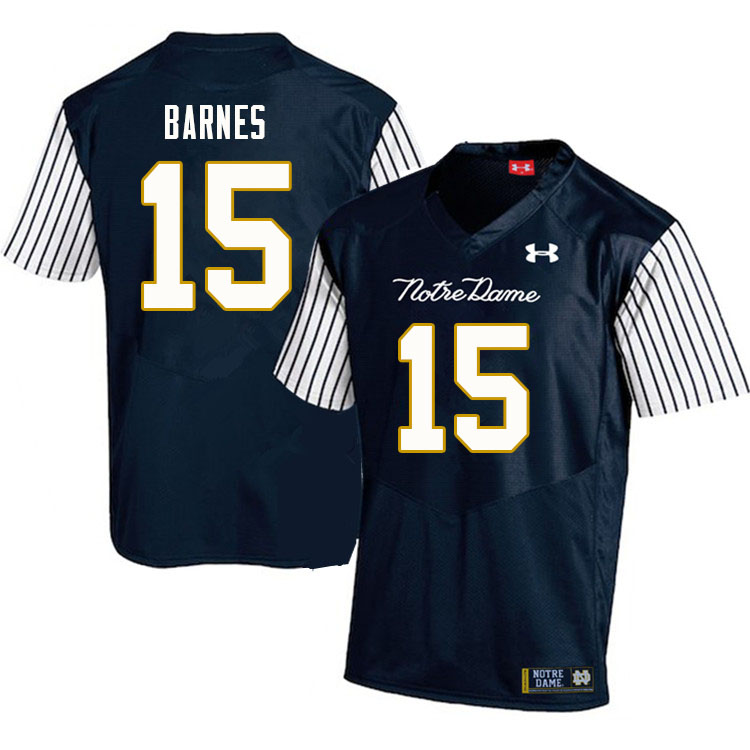 Men's NCAA Notre Dame Fighting Irish #15 Ryan Barnes Stitched College Under Armour Authentic Navy Alternate Football Jersey MZ10Z47KS